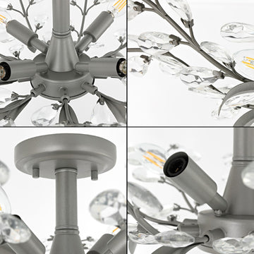 Elisana 26" ontemporary Bohemian Iron/Acrylic LED Semi Flush Mount - JONATHAN Y